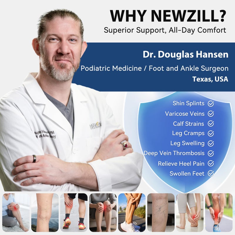 NEWZILL جوارب ضغط نحاسية NEWZILL (15-20 مم زئبق) للرجال والنساء، غنية بالقطن للتحكم في الروائح، أفضل جوارب للأعمال غير الرسمية، الجري، الطبية، الرياضية، تخفيف الوذمة والسكري (S/M، أسود) - Image 2